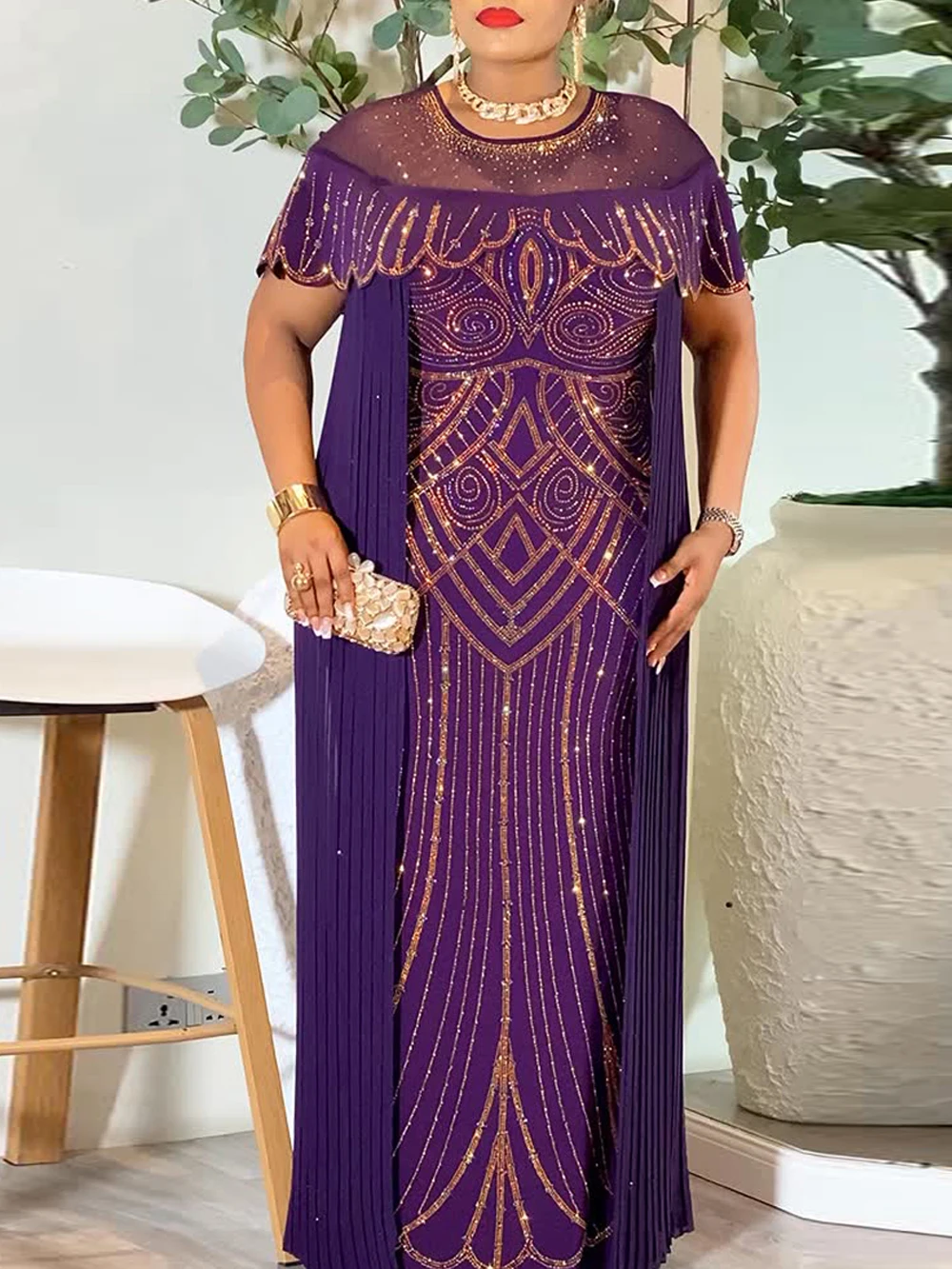 2026 Spring Dresses For Women Dubai African Wedding Party Prom Evening Gown Dashiki Pleated Maxi Robe Office Ladies Clothing