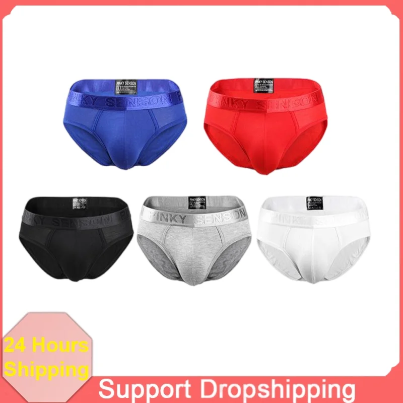 Men Modal Low Waist Triangle Underwear Solid Simple Close Fit No Ride Up Soft Male Briefs