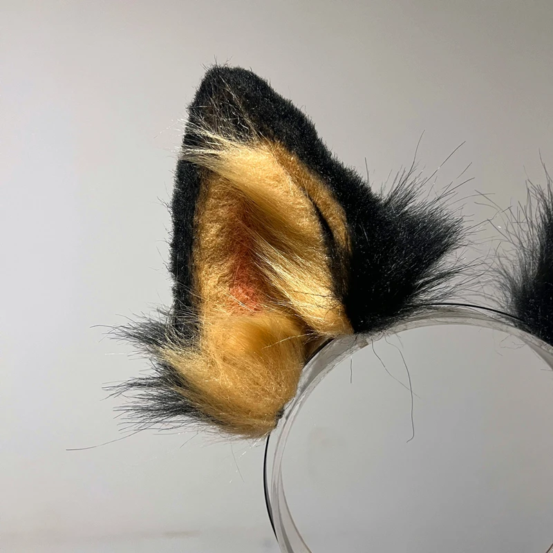 New Original Handmade Custom Halloween Cosplay Props Simulation Animal Ears Sheepdog Shepher Ears Headband Hairhoop Accessories