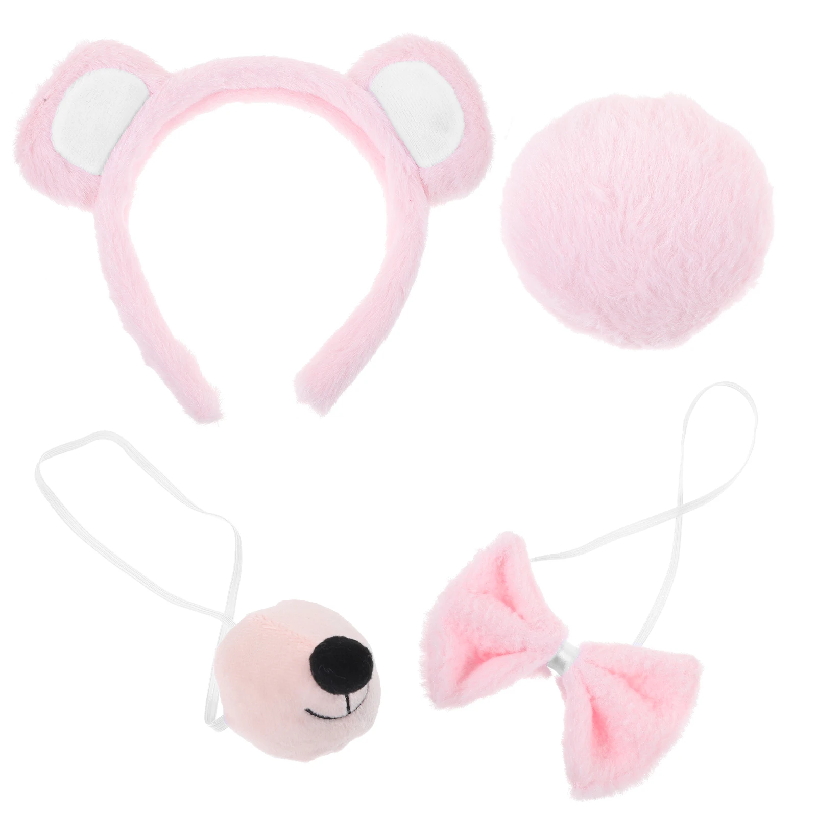 

4 Pieces Bear Ears Headband Set Animal Costume Accessories Girls Cosplay Props Comfortable Versatile