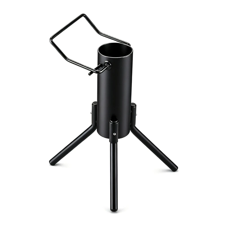 Practice Bows Stand with Tube Holder, Three-Leg Floor Support for Compound and Traditional Styles, Folding Carbon Steel 24BD