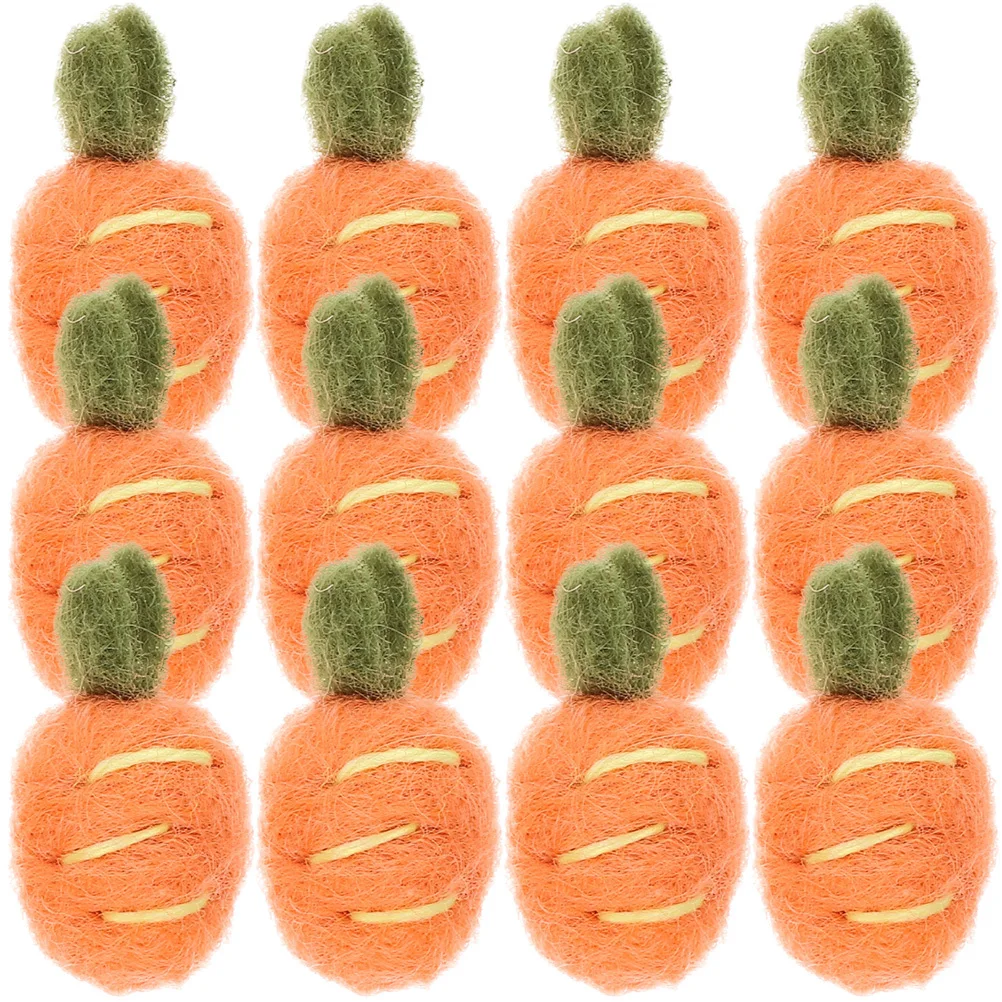 

12Pcs Felt Carrots Hairpin Brooch Accessories DIY Crafts Making Supplies Wool Felt Ornaments Hair Clips Felted Wool Ornaments