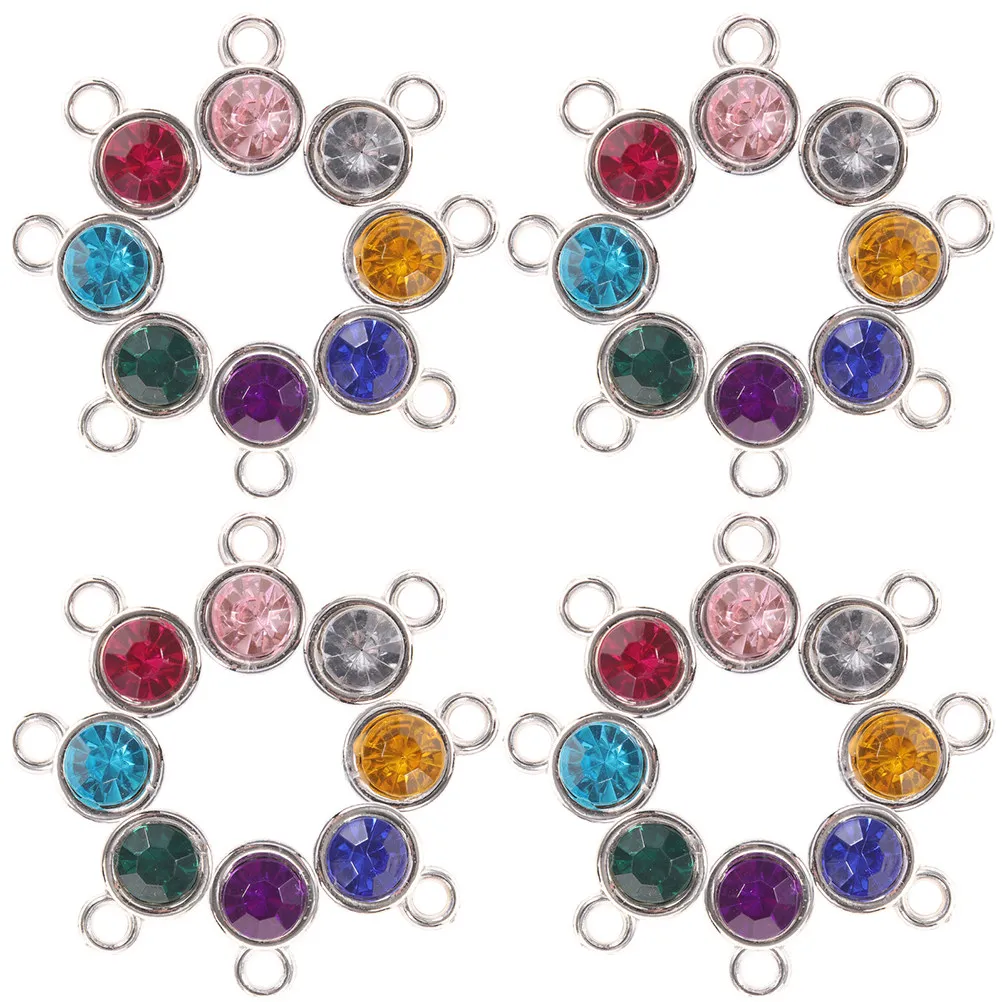 

60Pcs Gemstone Pendant Charms Mixed Color DIY Jewelry Making Necklace Bracelet Accessories Decorative Dangle Pendants Alloy