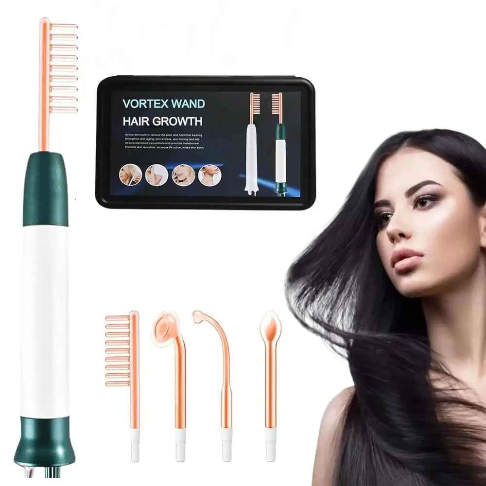 Nutre le radici dei capelli Pettine vortice Fascio 4 Impostazioni Bacchetta per la crescita dei capelli Vortex ad alta frequenza Macchina per il viso facile da usare Cura dei capelli
