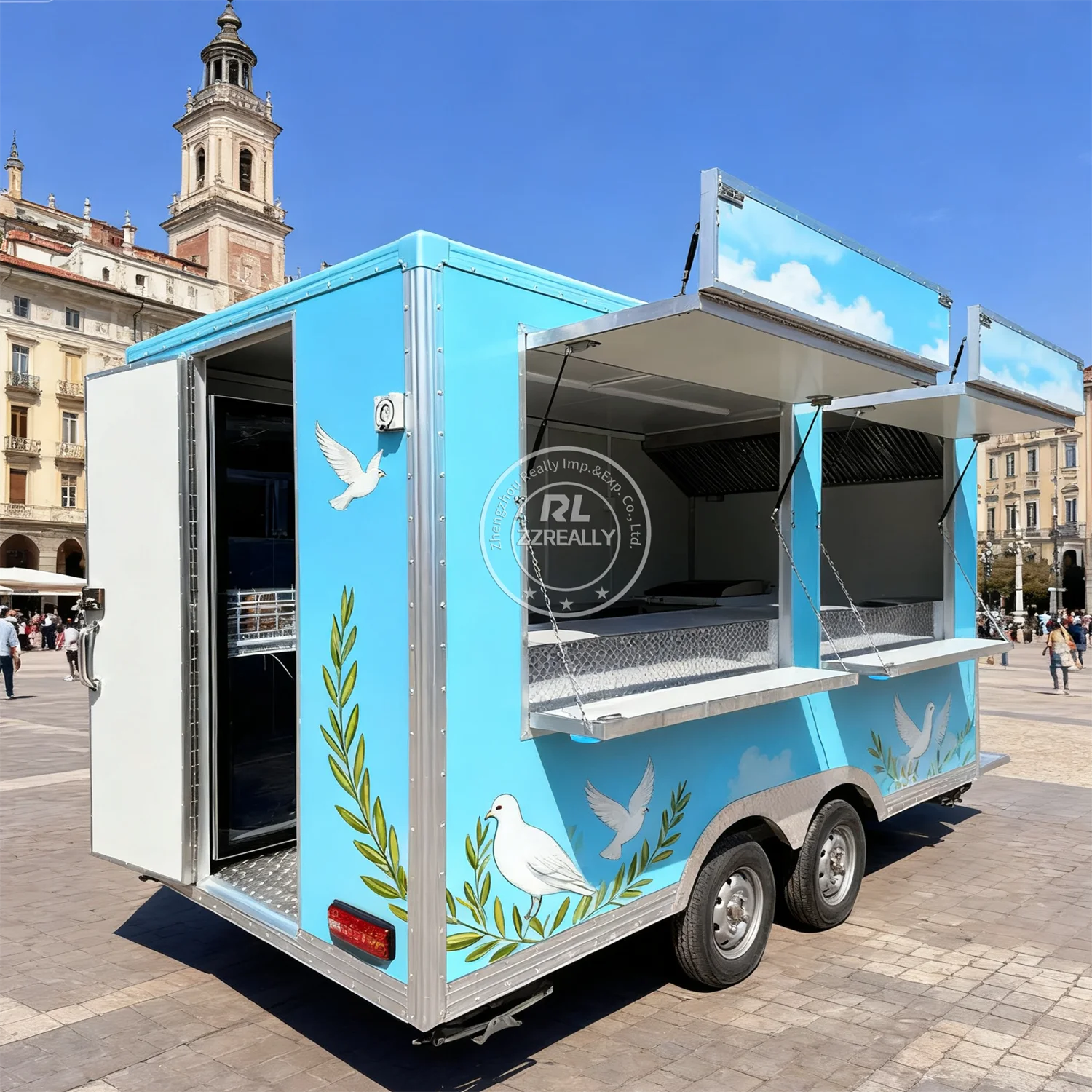 

Mobile Kitchen Food Trailer Hotdog Cart Remorque Bbq Smoker Ice Cream Trailer Concession Food Truck With Full Kitchen