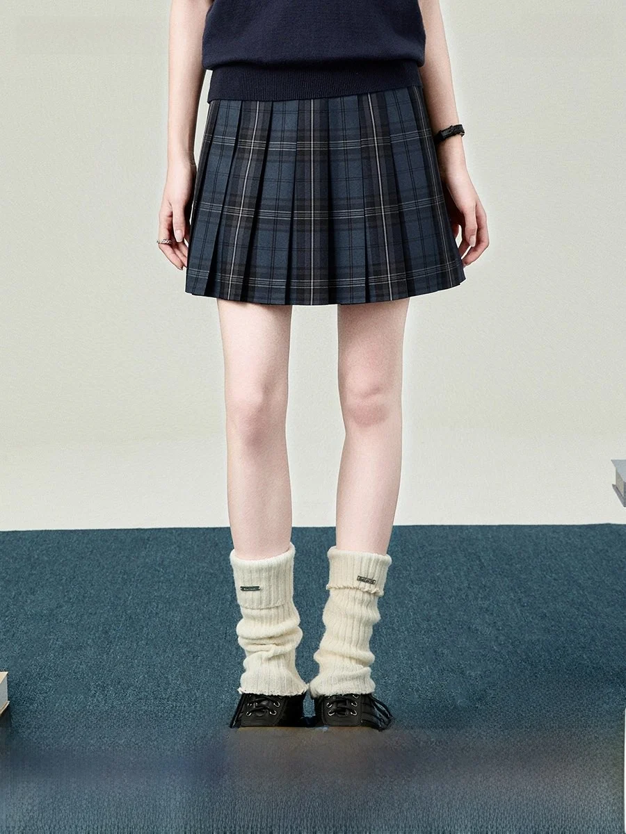 

Оригинальный дизайн, юбка-трапеция синего и черного цвета в школьном стиле для женщин, для повседневной носки, для работы, для свиданий, стандартный крой