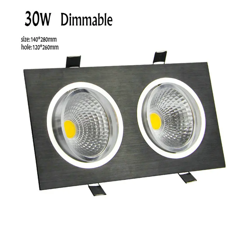 1Pcs/Lot 30W Dimmable Recessed Double Head Cob Downlight Led Ceiling Down Light Lamp Spot Lam