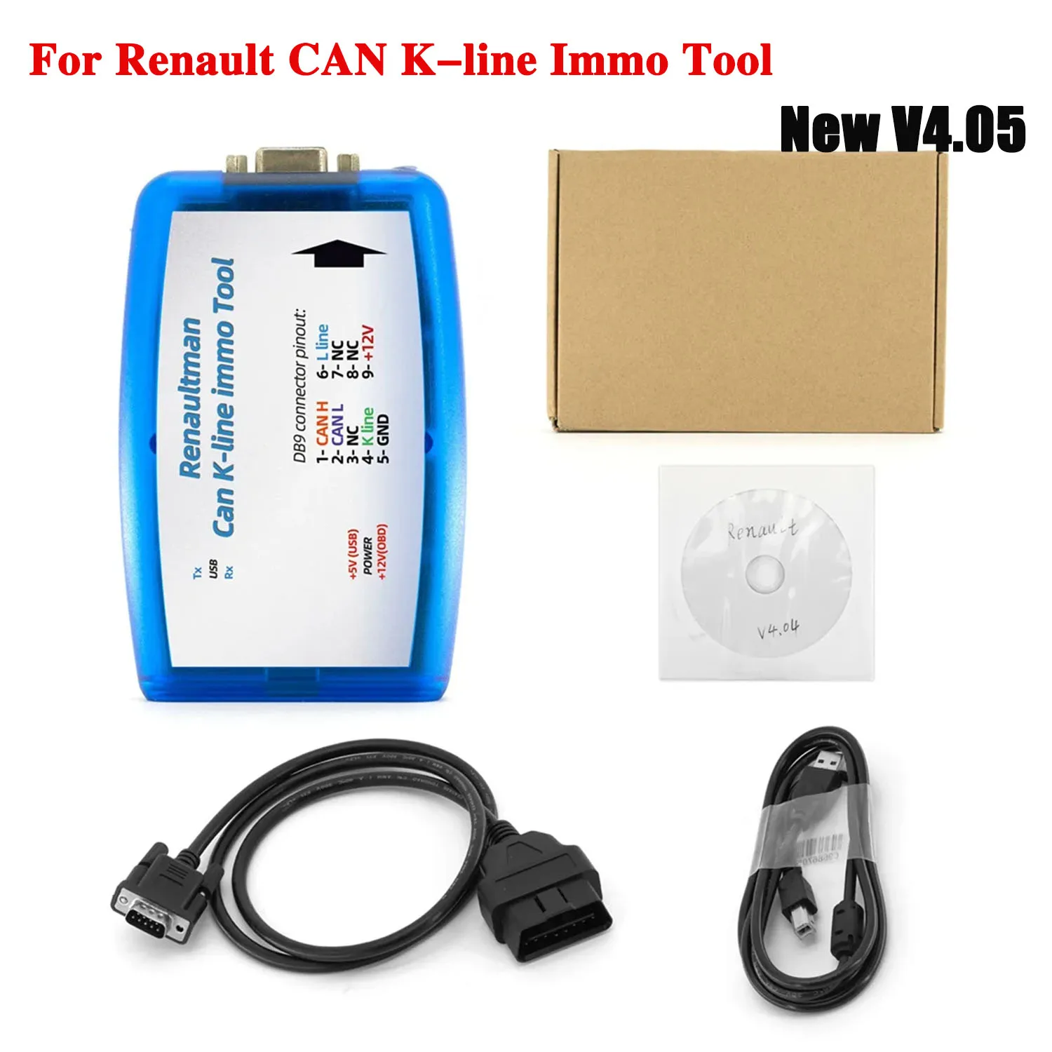 For Renaultman Can K-line Immo Tool V4.05 Support for Renault CAN /K-line Immo Tool OBD2 Auto ECU Programmer Read / Write EEPROM