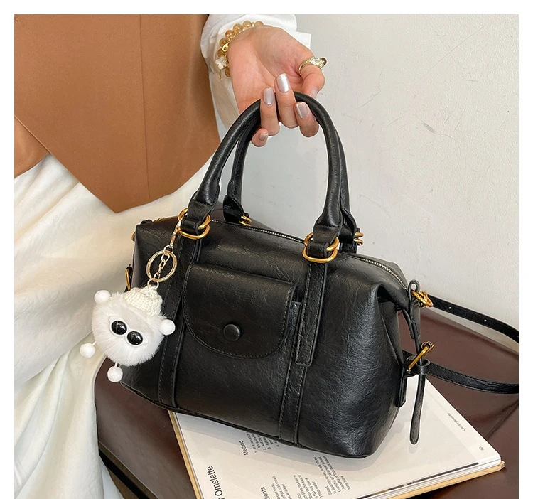 

New Retro Boston Bag Women's High-end Portable Messenger Bag Fashionable and Versatile