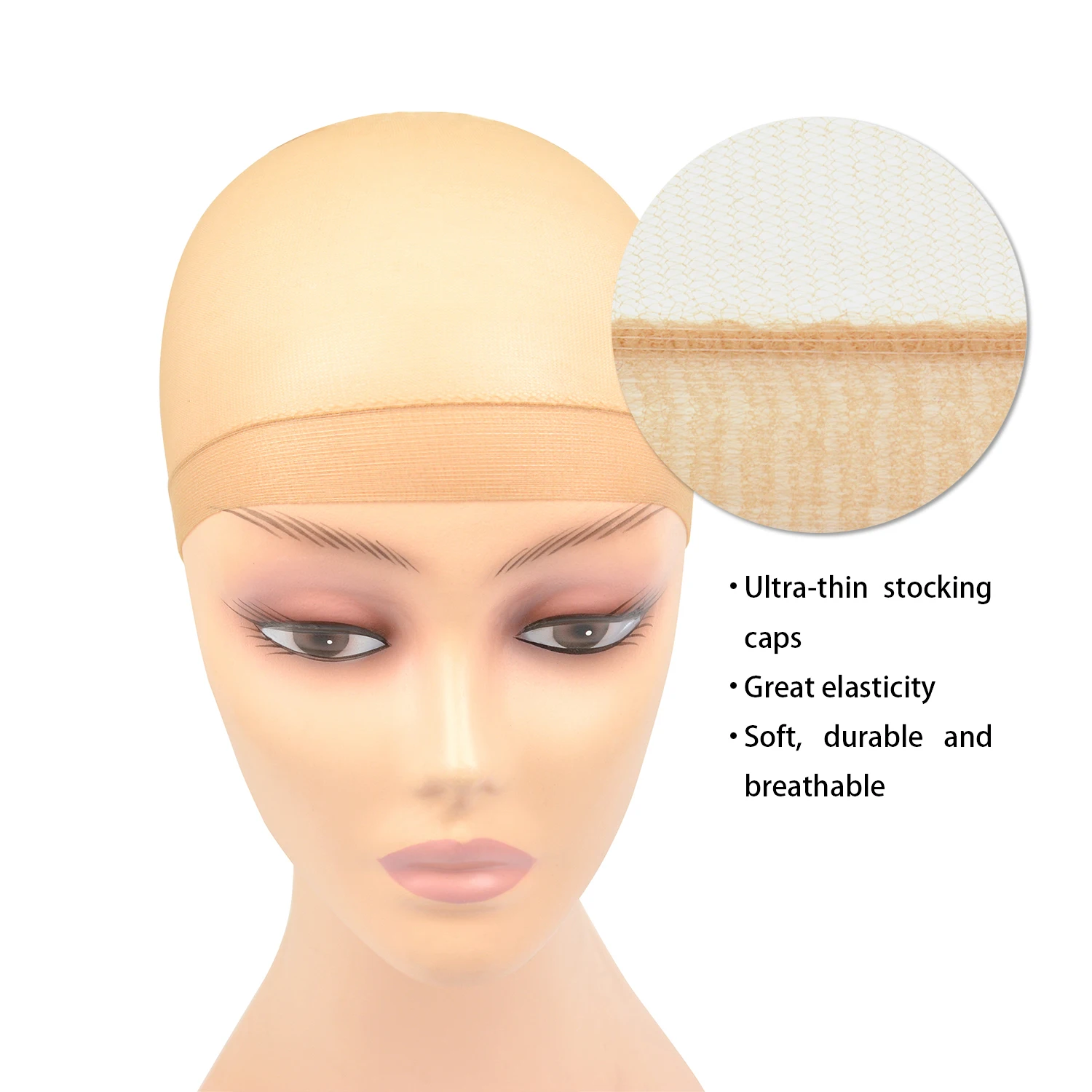 Bonnets de perruque HD, 2 pièces, filet pour perruque Lace Front Wig, bonnets de perruque extensibles, maille fine et respirante en Nylon