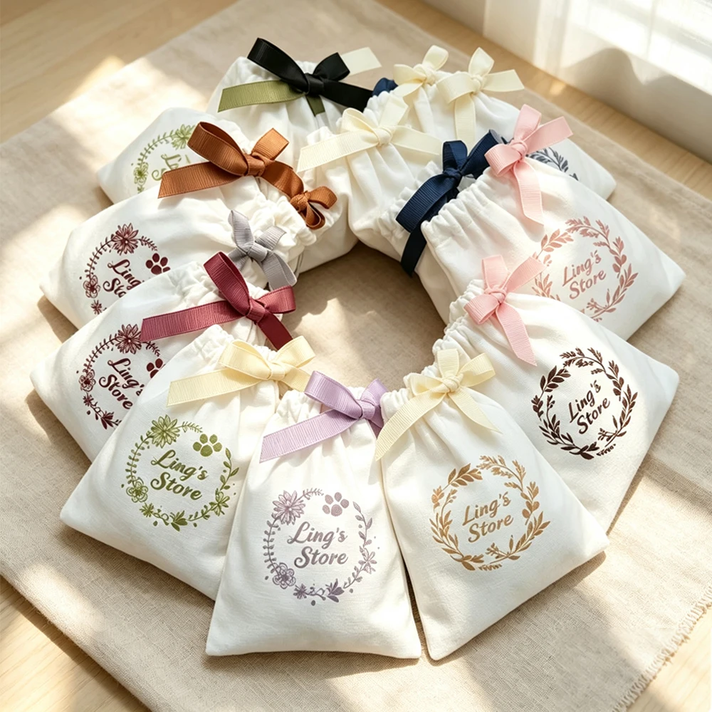 100pcs-custom-logo-white-cotton-jewelry-drawstring-ribbon-bag-cosmetic-key-chain-perfume-aromatherapy-gem-organizer-candy-pouch
