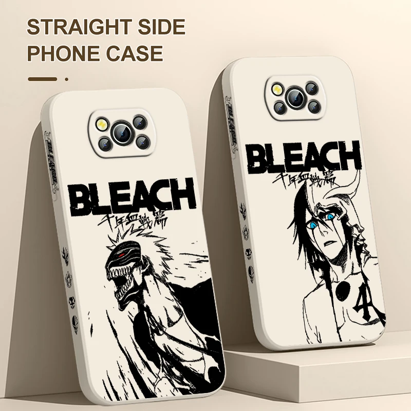 BLEACH Thousand Year Blood War For Xiaomi Poco Cover For X4 X3 F4 NFC M6 M5 M4 M3 GT S Pro 4G 5G Liquid Left Rope Phone Case