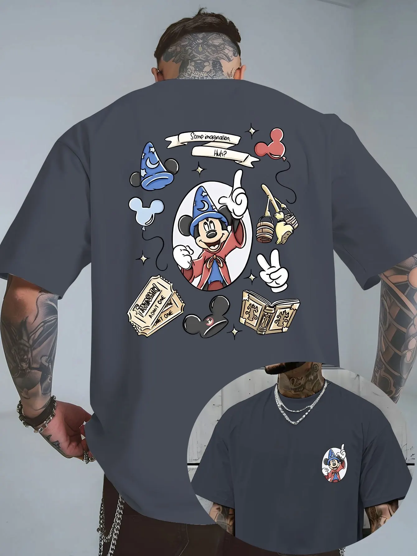 تي شيرت صيفي للرجال بنمط ديزني ستيتش، ملابس ترفيهية يومية وأنشطة موضوعية للجنسين من القطن بأكمام قصيرة كبيرة الحجم
