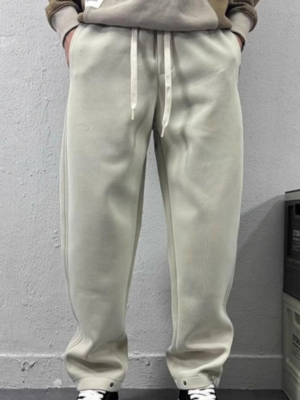 

Loose Fit Men's Casual Pants American Stripe Splicing Spor Straight Leggings Autumn Spring Large Size 300 Pou Trendy Brand