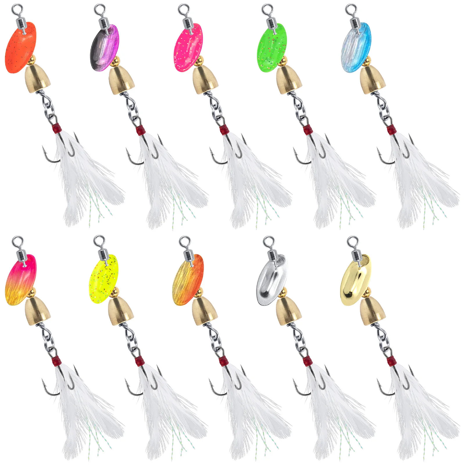 3 stücke Angeln Inline Spinner Forelle Spinner 3,5g 7,5g Spinnerbait Angeln Locken Metall Spinner Löffel Crappie Lachs Bluegill wobbler – Detail 20