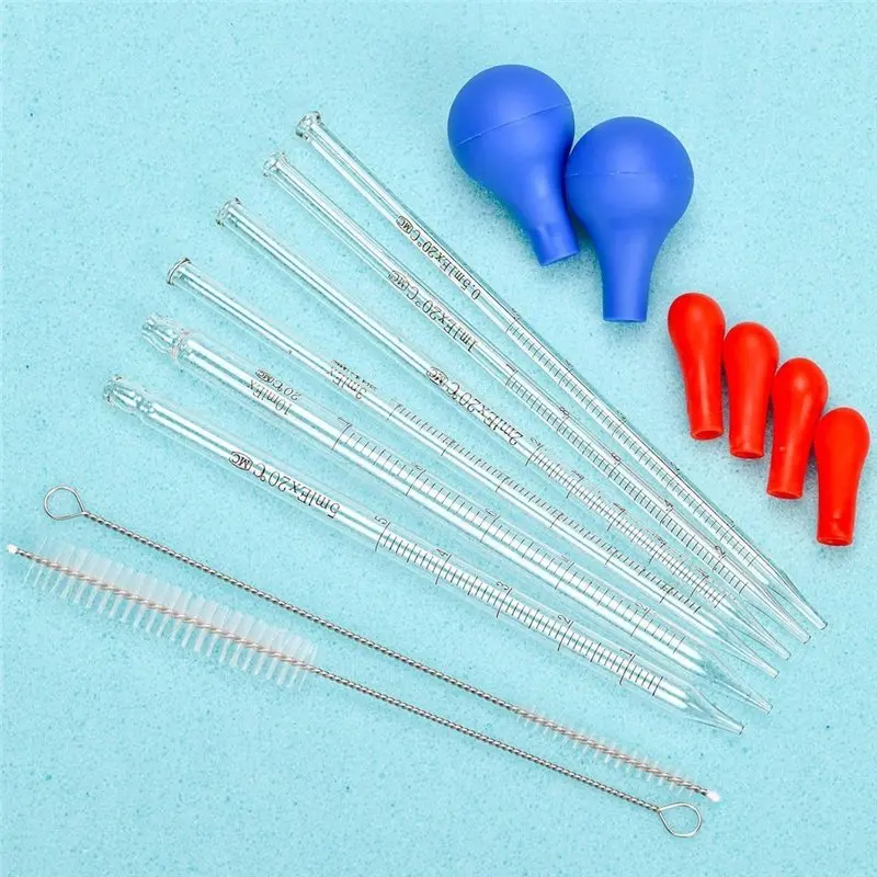 Delicate texture-Glass Pipette Set With Cleaning Brushes - For Teaching Labs