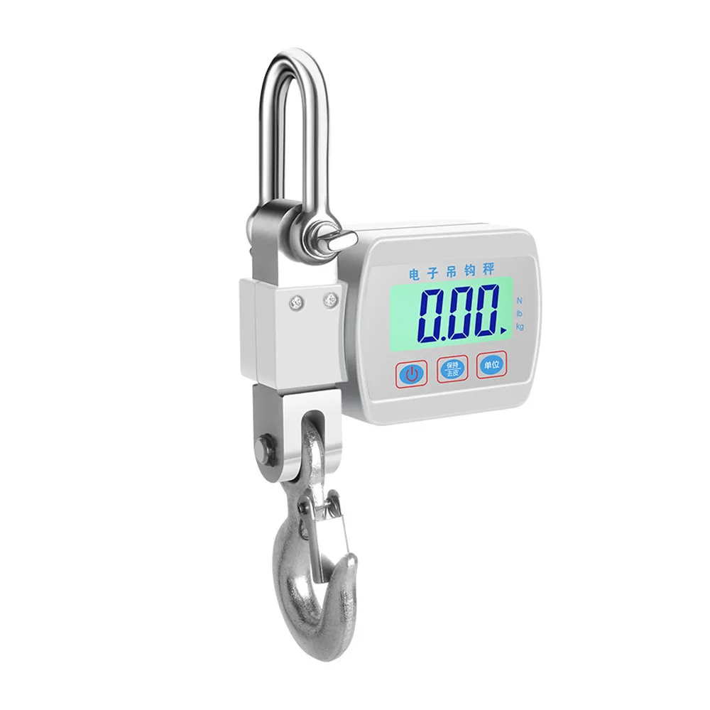 300KG/500KG Digital Crane Scale Portable Hanging Scale Heavy Duty Crane Scale LCD Backlight Industrial Hook Scales Unit Change