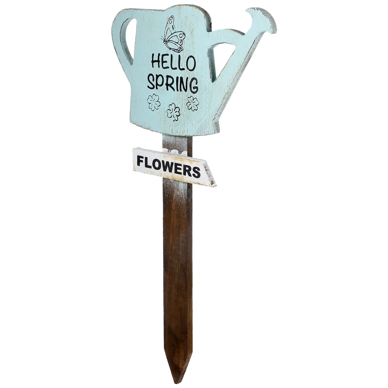 

Cute Kettle Style Garden Lawn Decoration Planter Pot Stake Outdoor Indoor Use Durable Eucalyptus Wood Garden Ornament Yard