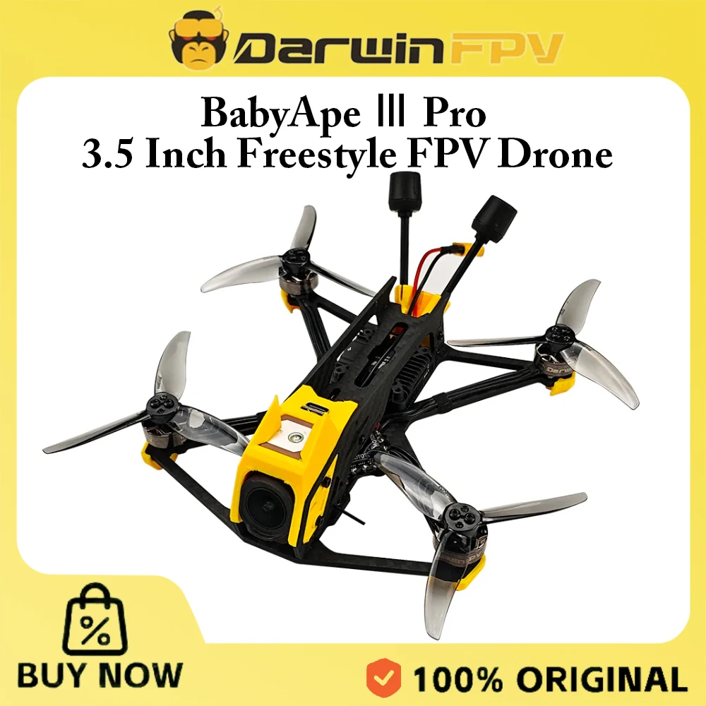 DarwinFPV BabyApe Ⅲ Pro 3.5 Inch Freestyle FPV Drone with Receiver M1018 GPS 1504-4000KV Motors - image 1 of 6