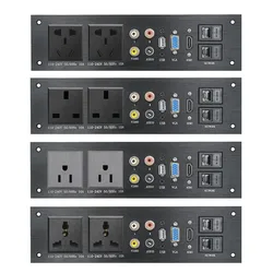 Aluminum alloy Multi-Media USB Audio VGA Network HDMI-compatible UK/EU/US/CN Electric Socket Power Board china plug adapter