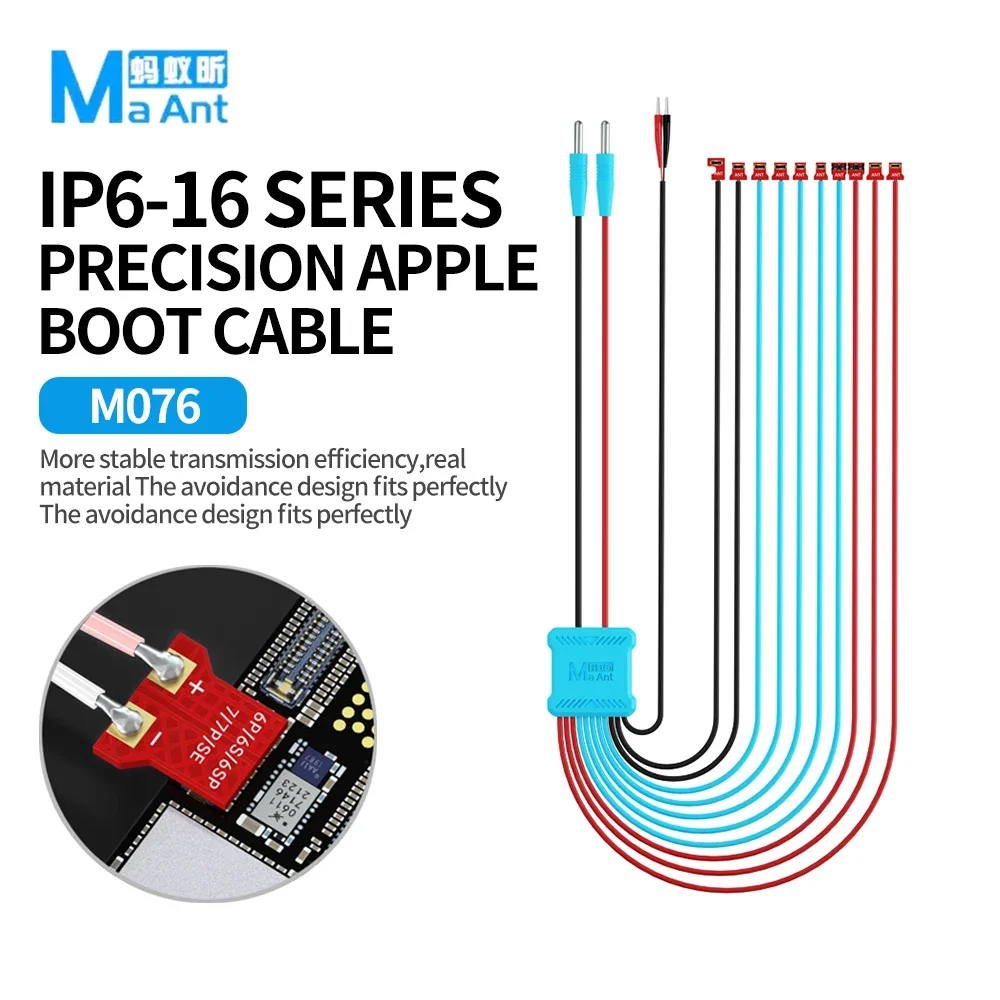 

MaAnt M076 Power Boot Cable for IPhone 6-16Pro Max Series Current Test Motherboard Activation Repair Power Supply Boot Cable