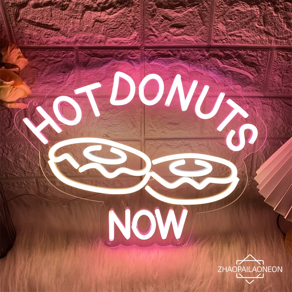 Hot Donuts Neon Led Sign Wall Hanging dessert House Decor luci al Neon USB Kitchen Restaurant Bar Open Neon Lights Sign