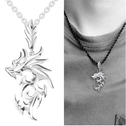 Trendy 925 Sterling Silver Necklace For Men Jewelry Retro Mysterious Dragon Animal Pendant Necklaces Male Boy Anniversary Gift