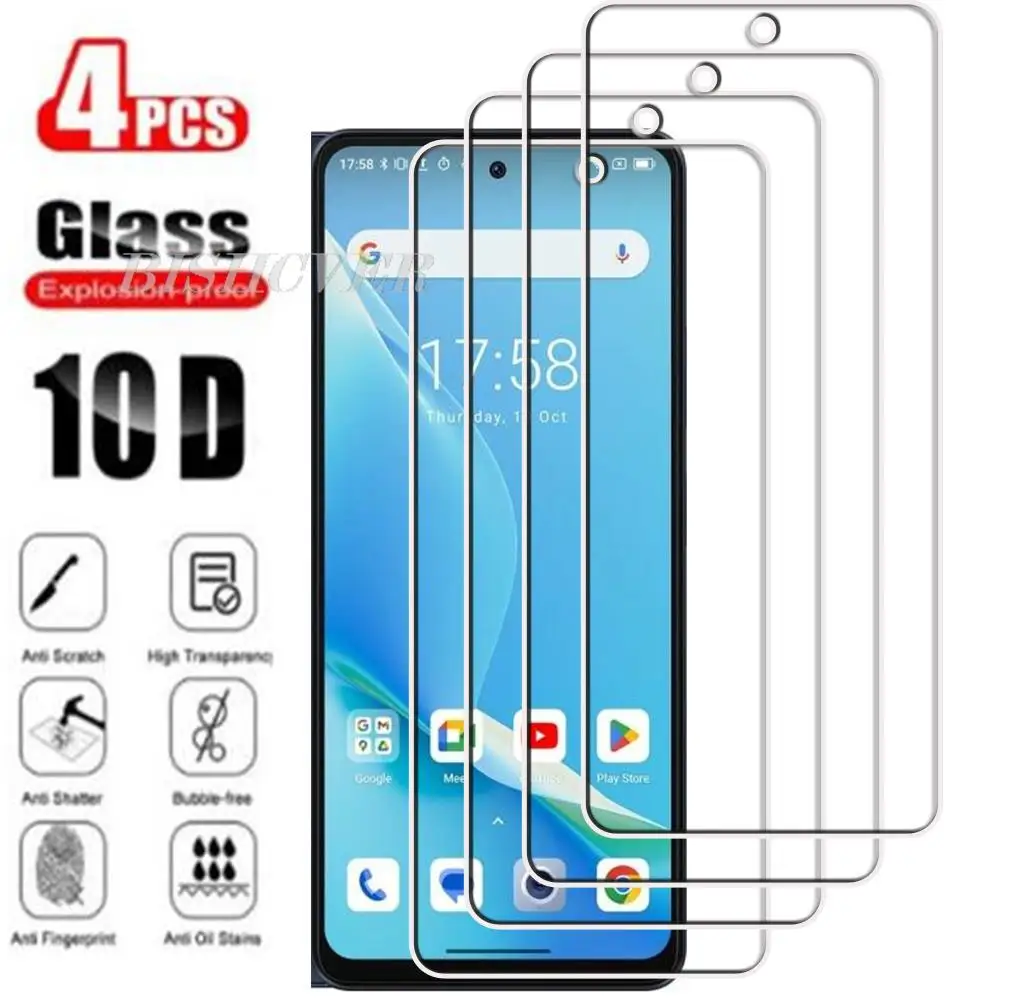 4Pcs Tempered Glass FOR Blackview Shark 8 6.78\