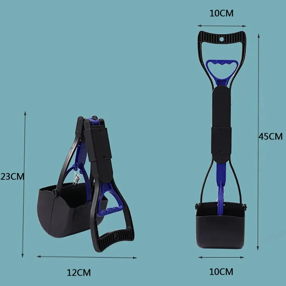 45CM Dog Pooper Scooper Pet Dog Long Handle Pet Poop Scoop Picker Excrement Collector Dogs Cats Outdoor Foldable Cleaner Tools