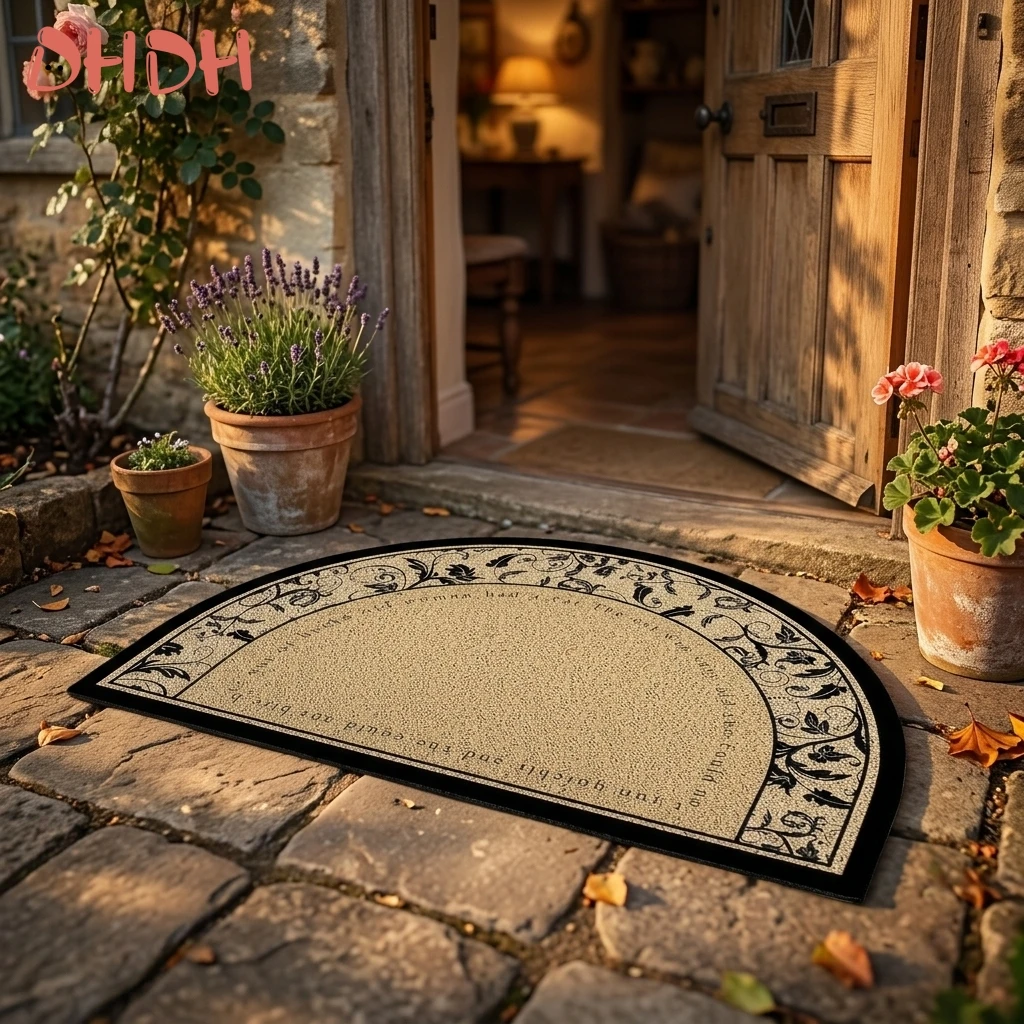 Premium Black Floral Vintage Carpet Professional Non Slip Cuttable Wire Loop Floor Mat High Quality Advanced Indoor and Outdoor