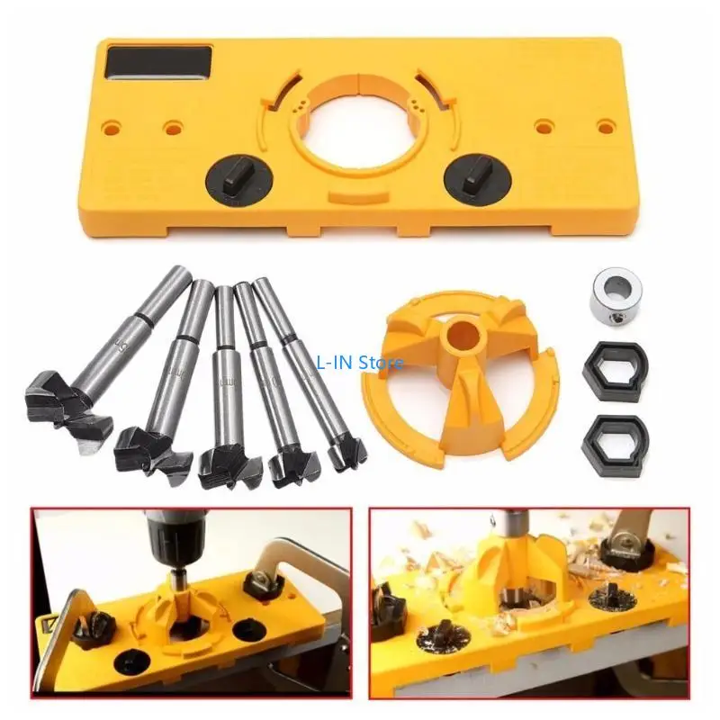 Precise Multifunctional Hinge Hole Opener 15mm-35mm Dowel Jig System Tools