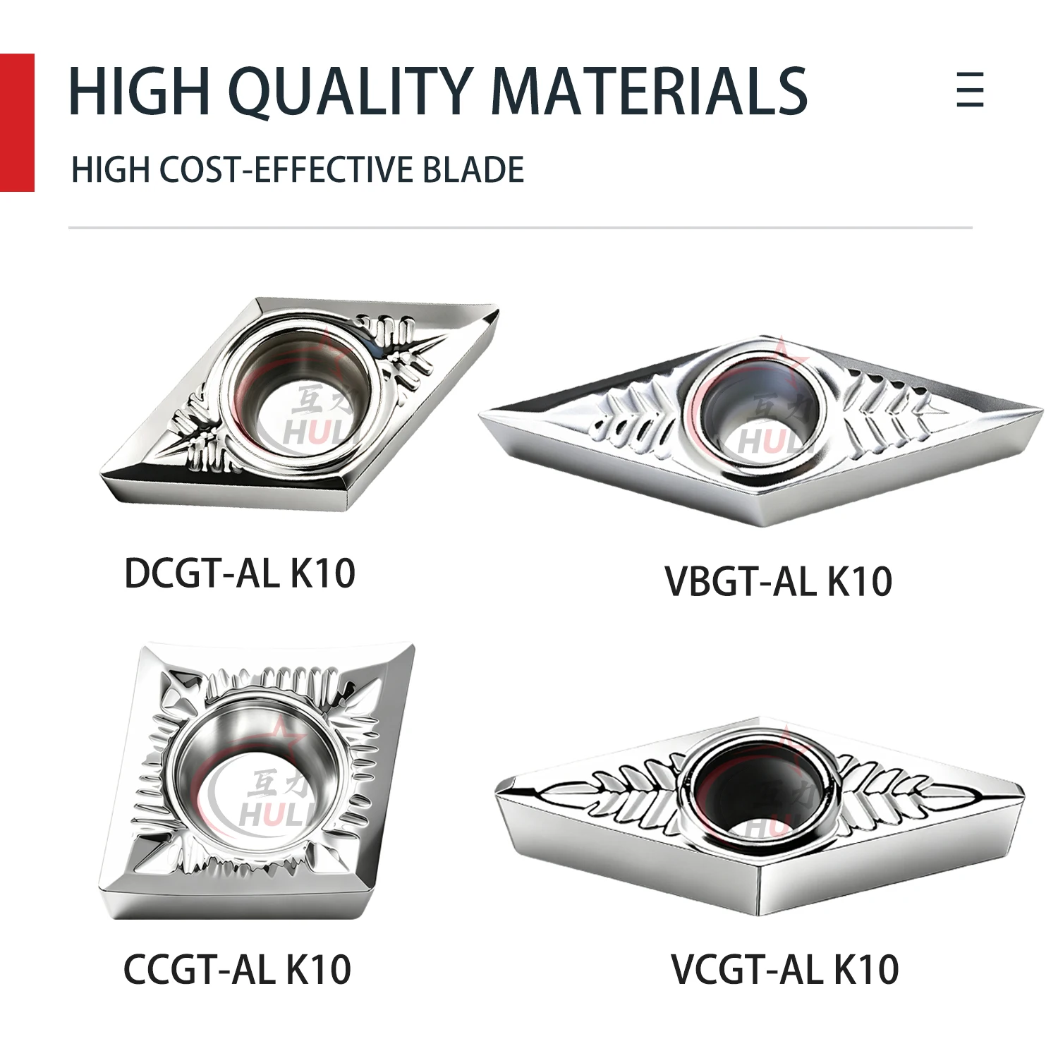 CCGT060202/09T304/120408-AL K10 DCGT070202/DCGT11T304 VCGT110302/160404 VBGT160402/04 DESKAR Aluminum Turning Inner Hole Inserts