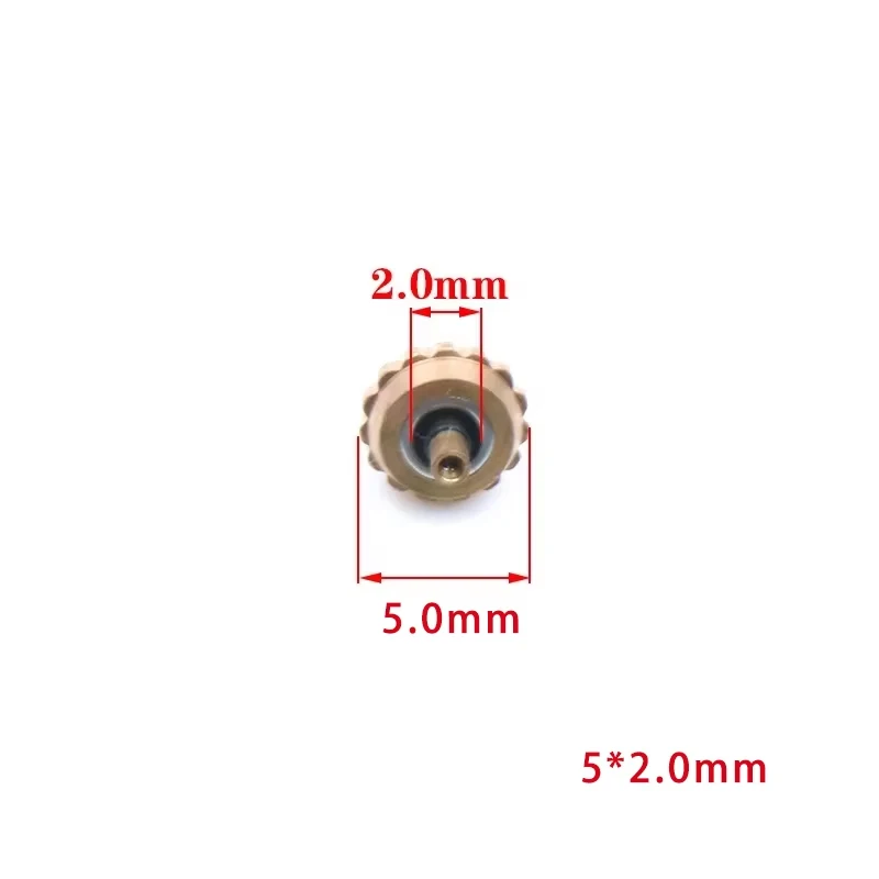 Para reloj Cartier Tank, todo acero, tiempo de cabeza 5,0 × 2,0mm, botón, accesorios de oro rosa plateado