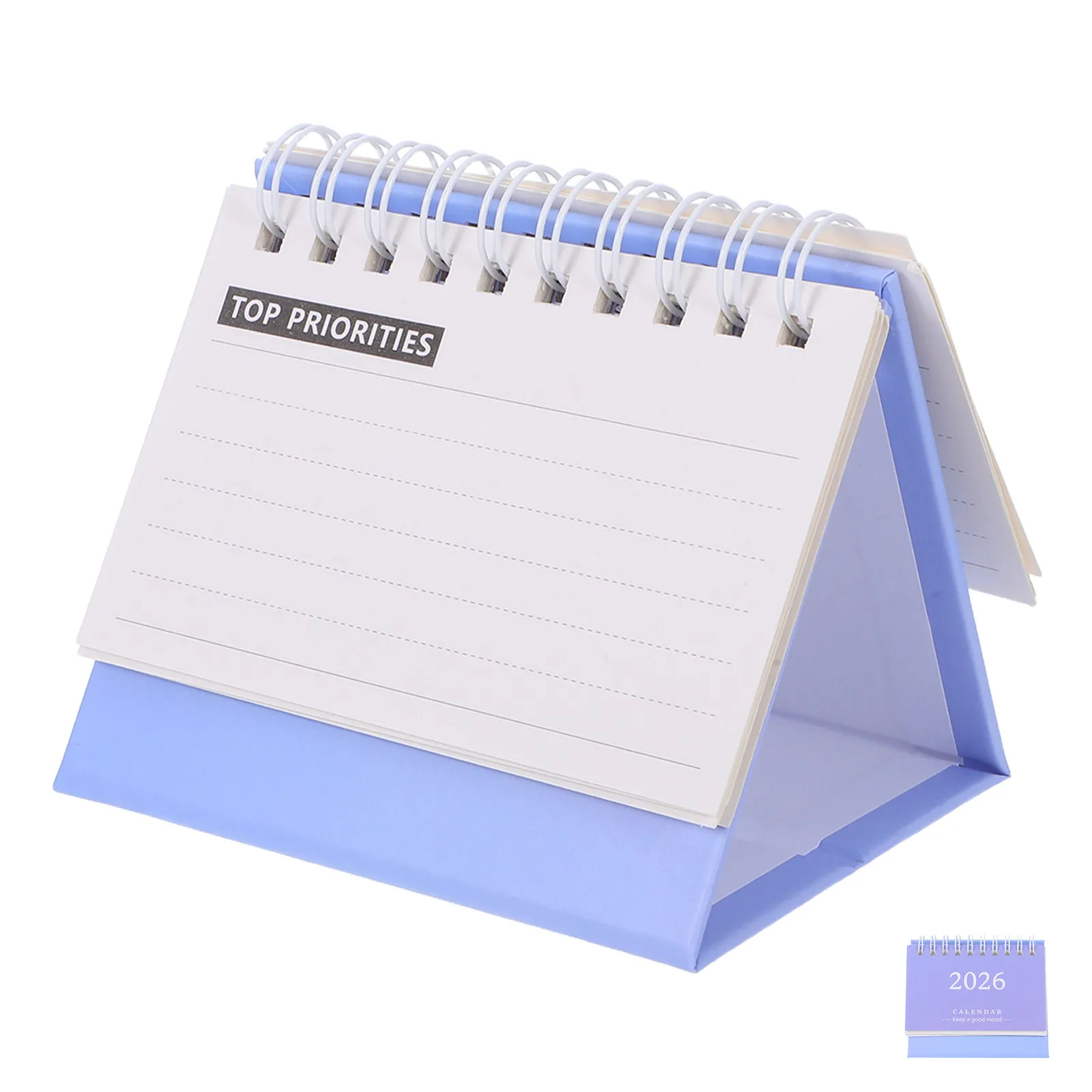 2026 Small Desk Calendar Foldable Standup Design Minimalist Solid Color Desktop Planner for Work Study Living Space Daily Task
