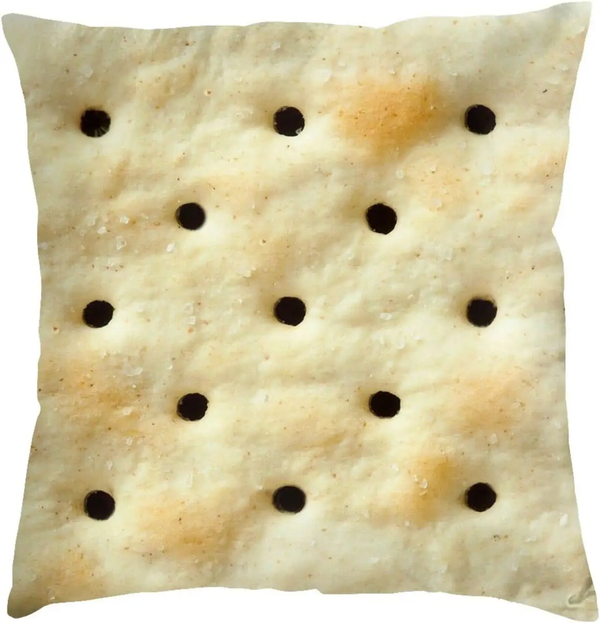 3D Funny Realistic Food Saltine Cracker Decorative Throw Pillow Covers Soft Velvet Throw Pillow Case Home Decor