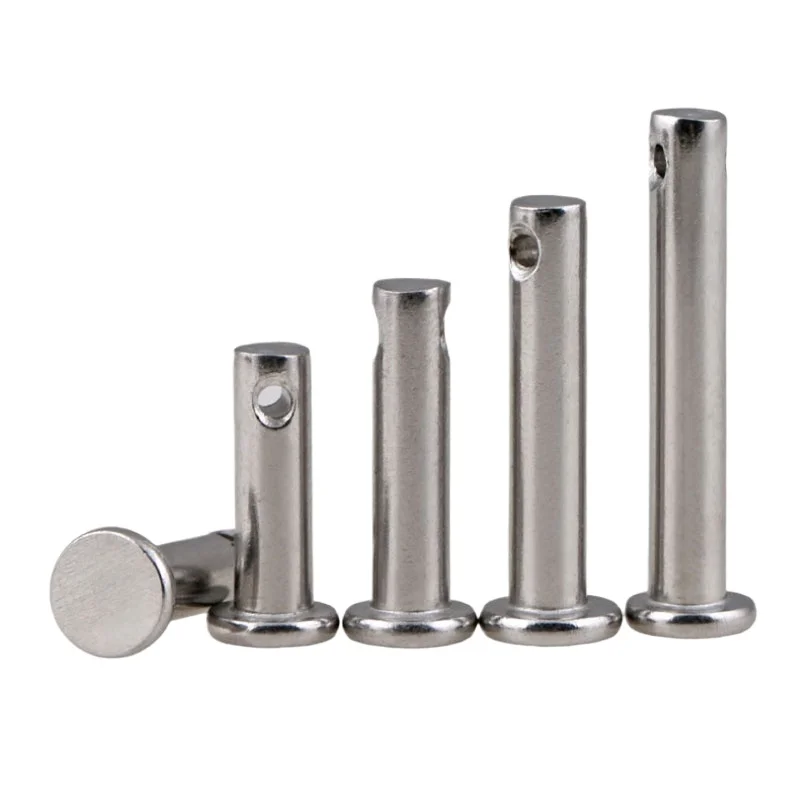

304 Stainless Steel Pin Shaft Flat Head With Hole Cylindrical Pin Positioning Pin M3M4M5M6M8M10M 5PCS