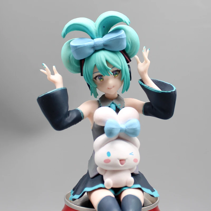 Figura Hatsune Miku X Cinnamoroll, Anime Periférico, Modelos Kawaii, Decorações Colecionáveis PVC, Brinquedos Infantis, Presente de Aniversário, 15cm