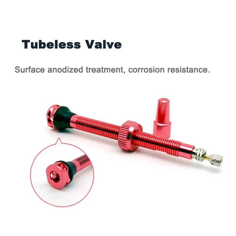 Ridenow Tubeless Valve 45/65/85mm Anodized Aluminum Alloy Bicycle Presta Valve Removable Core Air Valve for Road MTB Gravel Bike