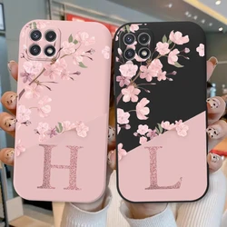 Letter Flower Phone Case For Samsung Galaxy A22 A22S 5G Shockproof TPU Bumper Soft Silicone Back Cover For Samsung A 22 Fundas