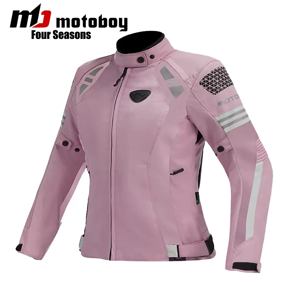 Dames Motorjas Vier Seizoenen Ademend Lichtgewicht Mesh Fietsen Moto Jas Protector Motocross Pak CE Beschermend
