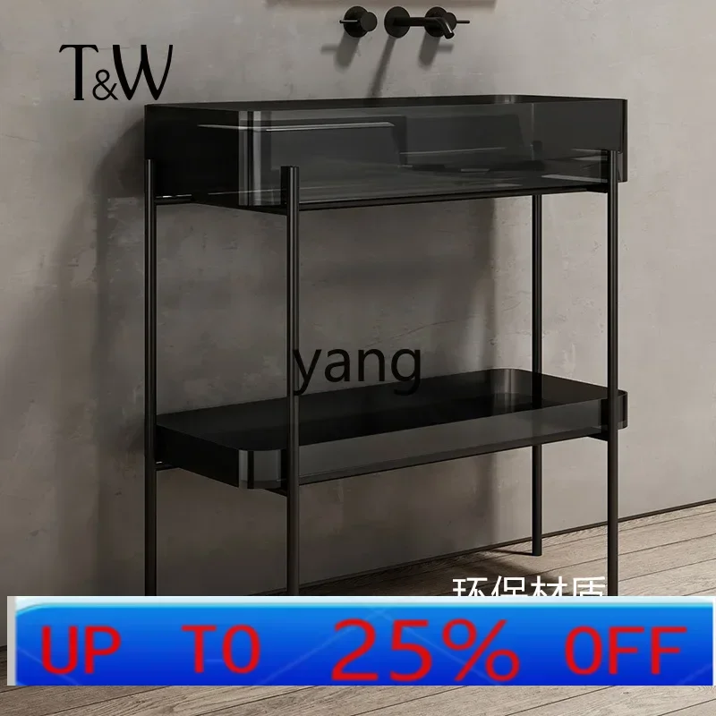 

LTT transparent resin bathroom cabinet basin removable double wash basin color household wash