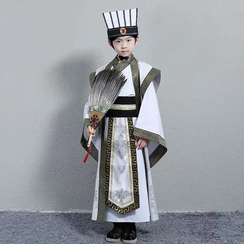 

2025 китайские ретро Hanfu детские древние Hanfu для мальчиков Cao Liu Bei Guan Yu Zhang Fei Zhuge Liang костюмы для выступлений LH636