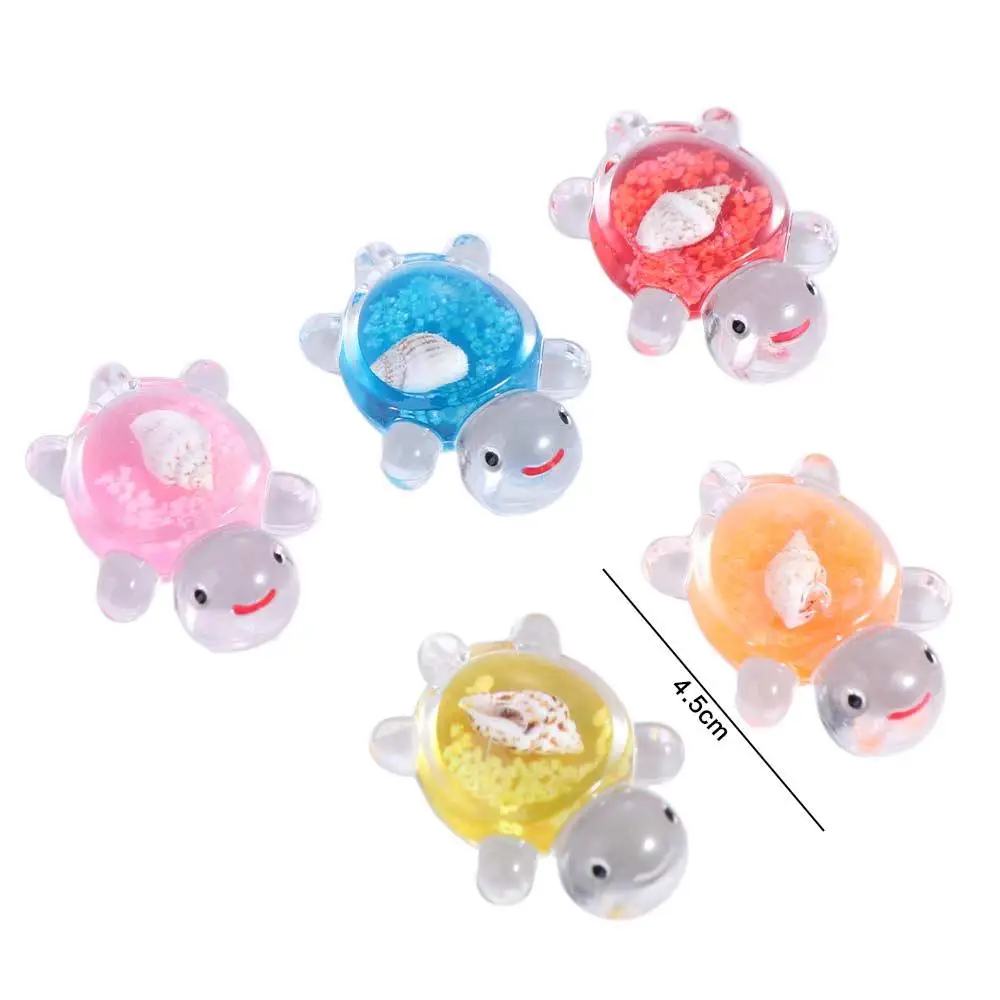 5pcs Luminous Mini Turtles Luminous Ornament Light in The Dark DIY Crafts Turtles Doll Miniature Bag Cartoon Fun