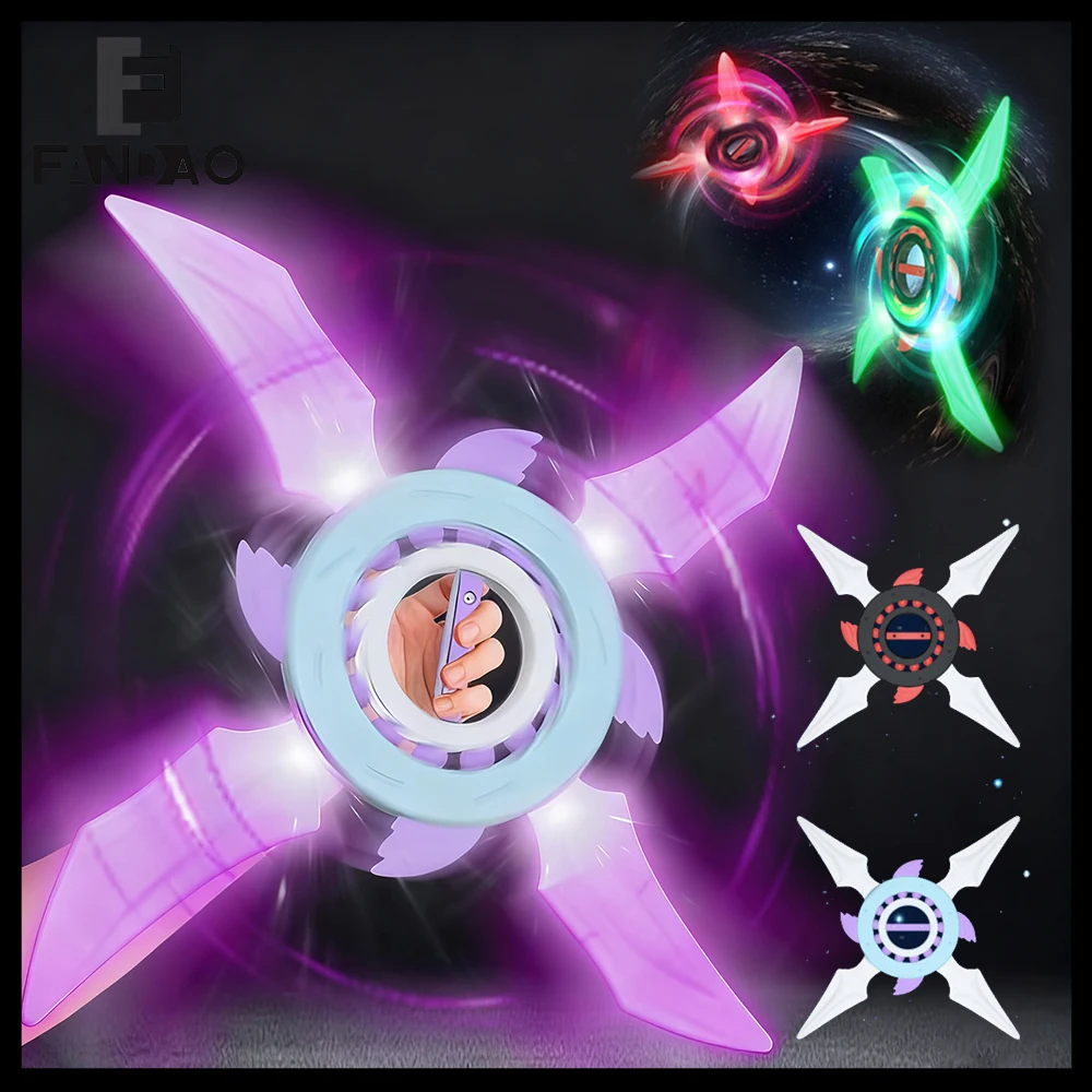 Spinning LED Lightsaber Toy Rotatable Flywheel Light Up Sword for Kids with Multi-Color Effects for Cosplay Christmas Halloween