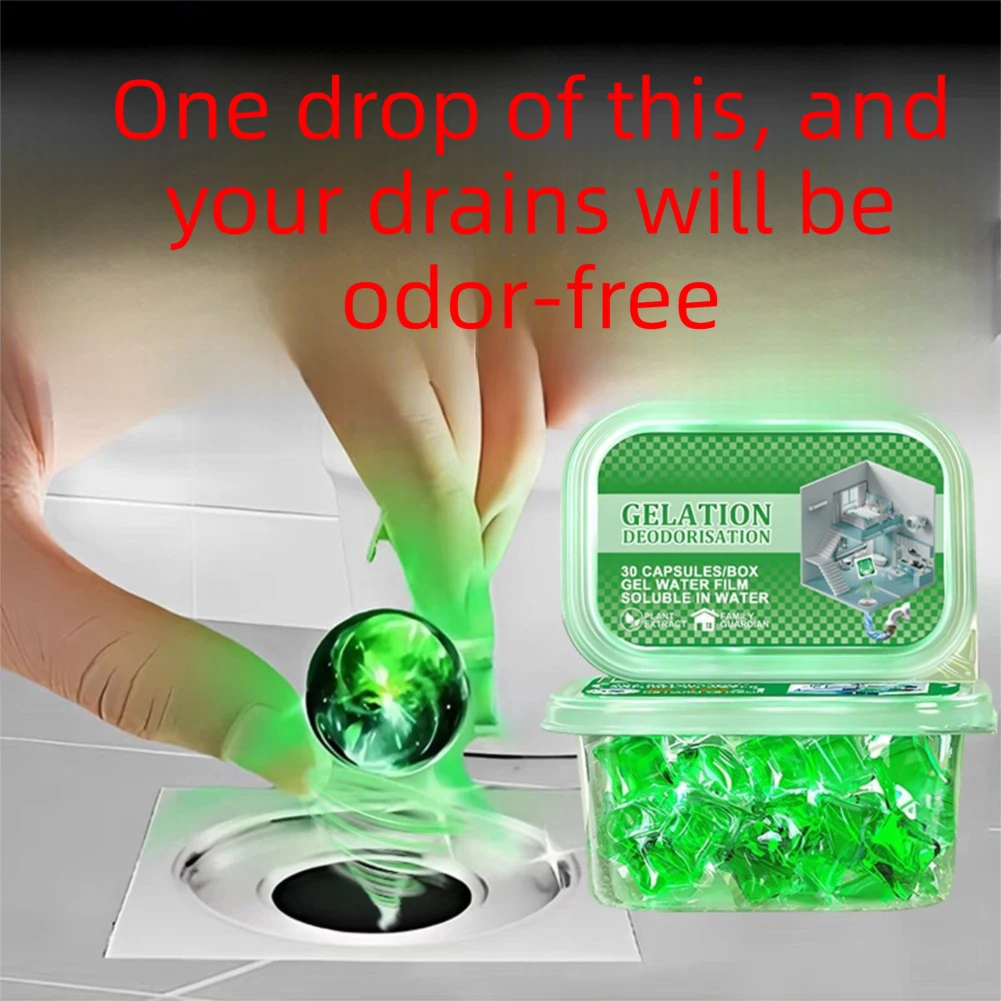 Pipe Cleaning Fragrance Pearls,Drain Deodorizer Odor-Eliminator Powerful Sewer Deodorant Cleaning Gel Airs Freshener For Drains