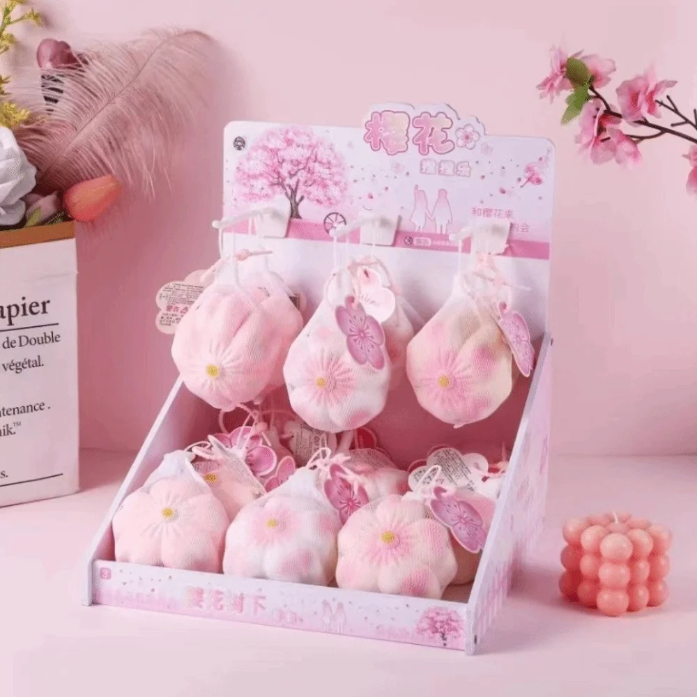 Novelty Cherry Blossom Shape Squeezable Toy Slow Rebound Soft TPR Pinch Toy Novelty Soft Gel Squishy Toy Daily Vent Toy