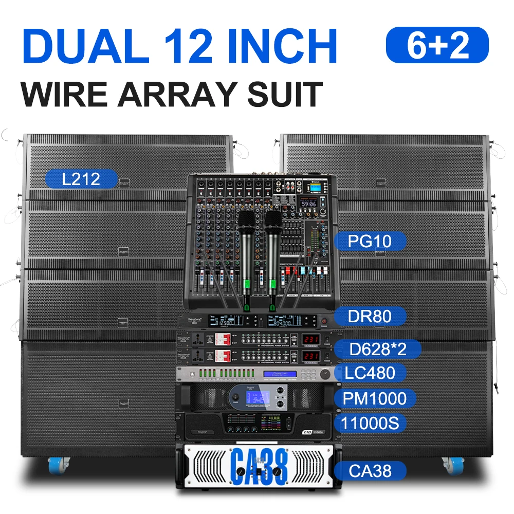 L212 Professional Dual 18-inch Subwoofer *2 1800W+1800W Power Amplifier Line Array Speakers For Stage Performance