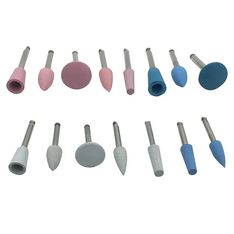 10pcs Dental Silicone Grinding Heads Teeth Polisher for Low-speed Machine Polishing Dental Materials