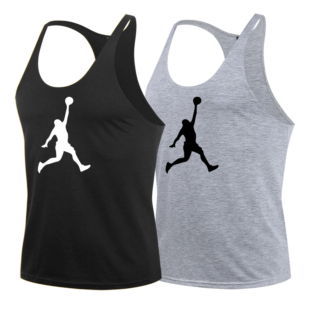 Summer Sleeveless vest gyms sport tank top running fitness undershirt quick drying stringers gym T-shirt men Breathable 2pcs top