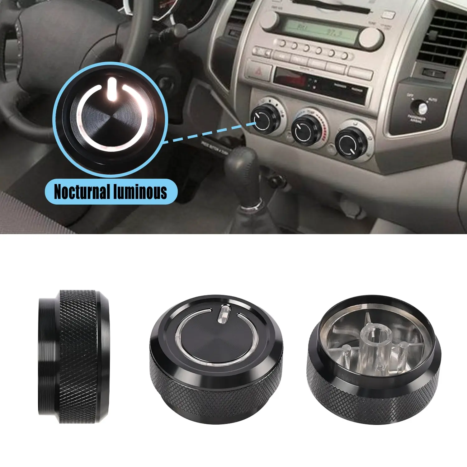 3 uds coche A/C aire acondicionado calentador interruptor Control perilla de acondicionamiento parte para Toyota Tacoma 2005 2006 2007 2008 2009-2015